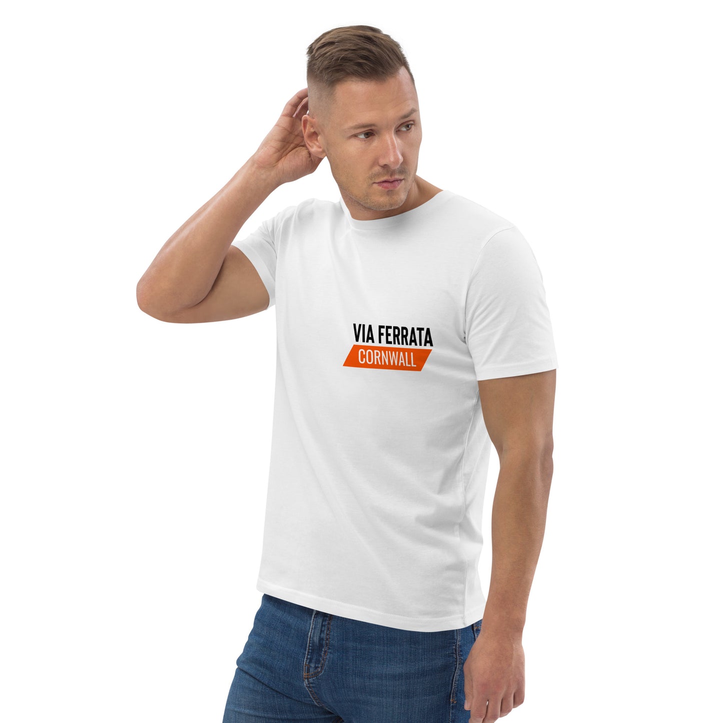 Adventure Begins Here – Via Ferrata Climbing Print (White, Organic Cotton)