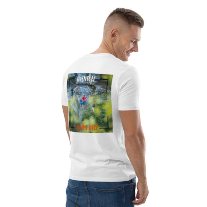 Adventure Begins Here – Via Ferrata Climbing Print (White, Organic Cotton)